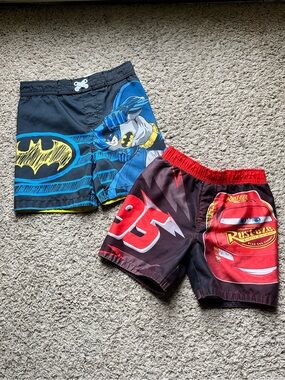 Batman & Lightning McQueen Kids Swim Shorts Set
